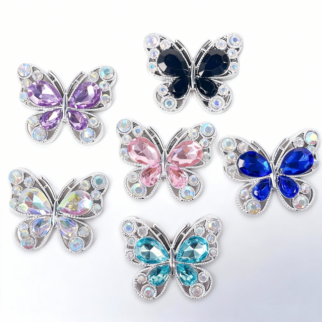 flatback pink rhinestone butterfly charms plastic fashion  photo frames decoration accessories junk phone case charms