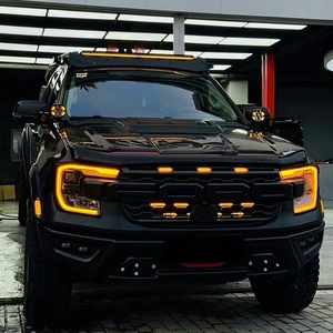 Phares LED fumés noirs pour Ford Ranger T9 <span class=keywords><strong>2023</strong></span>+ style Raptor avec feux de jour (DRL) séquentiels, projecteurs, Plug and Play - Product Image 4