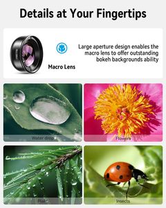 Kit d'objectif d'appareil photo de téléphone portable Télescope Téléobjectif Fisheye Grand Angle Macro Filtre Lentille Pour <span class=keywords><strong>IPhone</strong></span> Pour Smartphone - Product Image 4