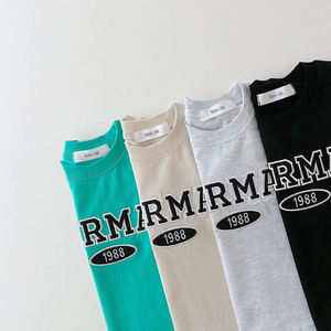 夏用ヴィンテージスタイル幼児服セット男の子女の子用赤ちゃん文字刺繍半袖Tシャツトップショーツカジュアルウェア - Product Image 5