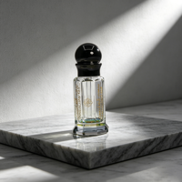 Vente en gros de flacons de parfum Attar Oud en cristal transparent de forme octogonale, en verre, 12 ml, avec bâtonnet en verre, flacons de parfum vides
