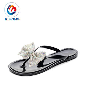 Tongues <span class=keywords><strong>d</strong></span>'extérieur pour femmes en pvc, chaussures de mode classique avec nœud de luxe, sandales plates transparentes, 2021 - Product Image 4