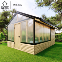 Serre de jardin écologique en cèdre avec structure en bois, facilement assemblable, cabane en bois pour intérieur/extérieur, bois traité sous pression