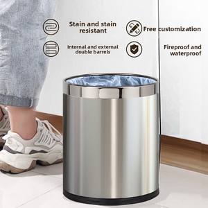 <span class=keywords><strong>Cubo</strong></span> <span class=keywords><strong>de</strong></span> <span class=keywords><strong>Basura</strong></span> Comercial <span class=keywords><strong>de</strong></span> Acero Inoxidable en Oferta, para Hogar, Hotel, Oficina, Cocina, Baño, <span class=keywords><strong>con</strong></span> Tapa Abierta - Product Image 4