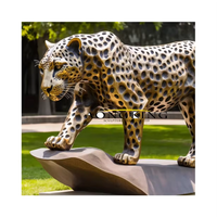 Urben Decor Sculpture de léopard en métal personnalisable Statue de léopard debout avec fonte dans la taille souhaitée