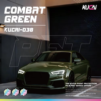 Film de protection de voiture en vinyle vert brillant KUCAI PET, film auto-adhésif à haute élasticité, film changeant de couleur