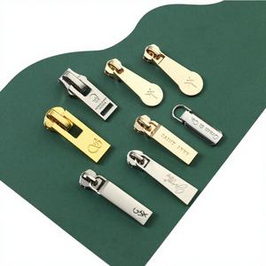 Custom High Quality Eco-Friendly Engraved Custom Logo Zinc Alloy Pin Lock Modern <b>Zipper</b> <b>Slider</b> for Handbag Garment - Product Image 4