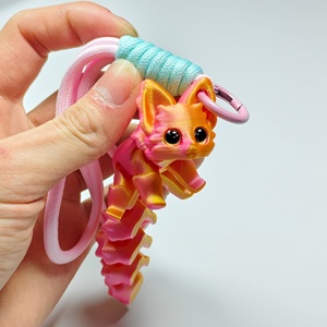 Figurines d'Action Renard Mignon Imprimées en 3D, Articulations Multiples, Yeux Simulés Mobiles, Corde de Suspension, Accessoires de Décoration de Chambre, Cadeaux pour Enfants - Product Image 1