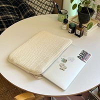 Sarung Laptop Poliester Lembut Putih dan Hitam dengan Ritsleting, Ramah Lingkungan, Tahan Lama, Anti Maling, Tas Dalam Portabel untuk Tablet