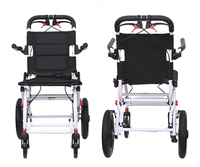 Fauteuil roulant portable super léger pliable avec frein à main, chariot de voyage pour personnes âgées, chaise médicale pour personnes handicapées