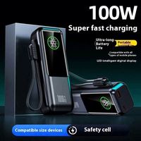 Module de batterie externe à charge rapide Pd3.1 120w, chargeur Pd avec écran, batterie externe pour ordinateur portable 50000mah, 100w Pd 30000mah