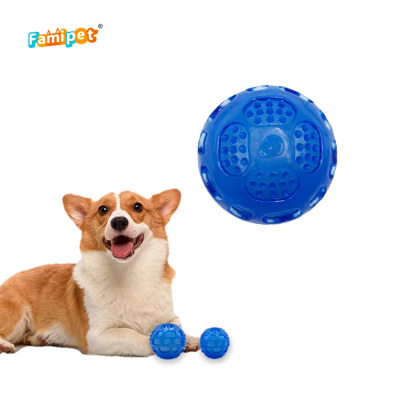 Famipet Custom Durable Tpr Rubber Pet Ball Dog Squeaky Toy