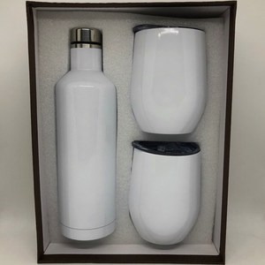 Termo de acero inoxidable para regalo de botella de vino tinto, vaso, 3 juegos, termo en forma de huevo, sublimación, juego de vino en blanco para regalo de Navidad - Product Image 2