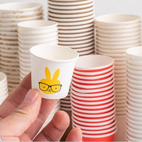 2.5oz/3oz/3.5oz/4oz Mini gobelets en papier écologiques Tasses de dégustation de thé et de café personnalisées à paroi unique