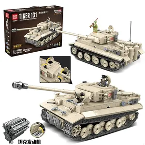 Construcción del tanque Tiger de la guerra mundial para niños, 100061, inteligencia, montar, bloques de construcción, Tiger, juguetes de construcción