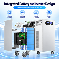 Batterie LiFePO4 51,2V 280Ah 314Ah avec onduleur solaire intégré de 6200W, système de stockage d'énergie tout-en-un