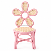Chaises en rotin fleuries de luxe personnalisées pour enfants, avec dossier floral, pour fêtes d'anniversaire intérieures et extérieures, événements de jardin, location