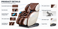 Fauteuil de massage commercial 3D à rail long avec airbags, zéro gravité, paiement par QR code, fabricant OEM ODM pour aéroports et centres commerciaux