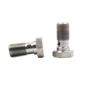 Matériel de fixation de haute qualité en acier inoxydable frein hydraulique tuyau ligne raccord de tuyau M12x1 <span class=keywords><strong>M10</strong></span> simple Double boulon Banjo creux - Product Image 1