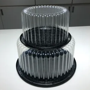 烘焙用品可重复使用的一次性圆形塑料容器圆顶蛋糕盒10英寸蛋糕