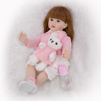 Haute qualité 24 pouces 60cm jolie fille avec des cheveux longs silicone reborn bébé poupées moules pour cadeau de fille