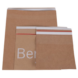 Bolsa de papel <span class=keywords><strong>Kraft</strong></span> con fuelle, embalaje autoadhesivo para ropa, sobre de envío, bolsa de mensajería con logotipo personalizado reciclable - Product Image 1