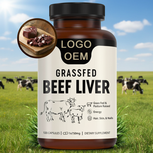Capsules de foie de bœuf séché nourri à l'herbe, personnalisées OEM/ODM, certifiées GMP, suppléments naturels en fer et vitamine B12 pour l'énergie, Ouuso 120 - Product Image 2