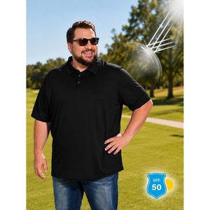 FOXA Polo pour hommes grandes tailles, à séchage rapide, à manches courtes, col classique, haut de golf, taille plus 2XL 8XL - Product Image 6