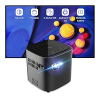 Mini projecteur DLP 2025 avec correction automatique de la distorsion trapézoïdale, système Android intégré, batterie rechargeable, mini home cinéma extérieur, prise en charge de la 4K