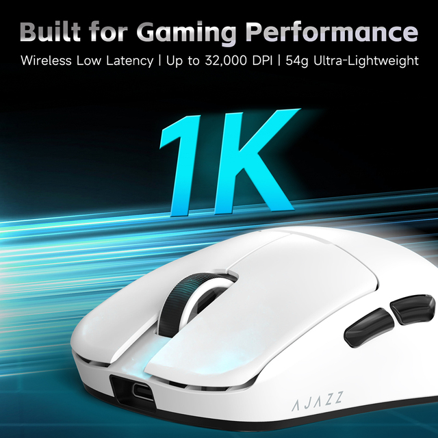 AJAZZ AJ159 V2 1K Right-Handed Ergonomic Wireless Gaming Mouse Original PAW3395 Mouse Approx. 54g Lightweight