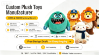 Peluche personnalisée, poupée en peluche, mascotte animale douce, cadeau mignon pour enfants, vente en gros, usine OEM, forme unique, vêtements amovibles