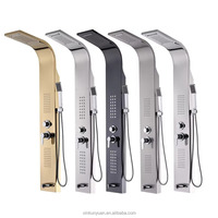Panneau de douche de luxe moderne à LED intelligent avec affichage de la température, en céramique, avec jets dorsaux SPA pour massage, idéal pour hôtels et maisons - Ventes Flash