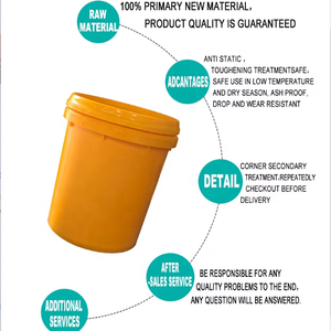 Bán Buôn Cấp Thực Phẩm Dày Vòng Thùng Rỗng Nhựa Sơn Xô Container Sản Xuất Với Xử Lý Có Nắp Đậy - Product Image 2