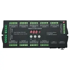 36 चैनलों डिजिटल प्रदर्शन DMX512 लगातार वोल्टेज डिकोडर DMX RGBW एलईडी पट्टी प्रकाश के लिए ड्राइवर 4CH * 9 समूहों XLR कनेक्टर 36 सी