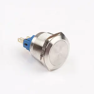Interruptor de botão de metal, botão de metal de aço inoxidável à prova d'água 12mm 16mm 19mm 22mm
