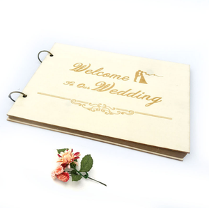 Benvenuto al nostro matrimonio libro degli ospiti della firma del matrimonio romantico in legno fai da te - Product Image 1