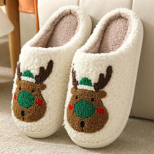 Pantuflas Cálidas de Invierno para Mujer, Diseño de Cara Sonriente, Peluche Suave, Suela de Goma, para Navidad y Halloween - Product Image 4
