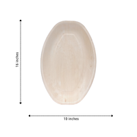 Assiette ovale en feuille de palmier Areca 16 pouces écologique Plats de dîner en bambou jetables Vente en gros directe pour les fêtes