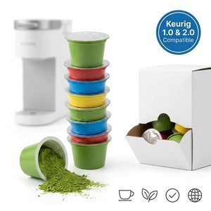 Cápsulas de Bebida Instantánea de Matcha Latte Sin Azúcar, Aptas para Veganos, Cápsulas de Té Verde Japonés Cremoso, Sin Desorden, Disolución Rápida - Product Image 1