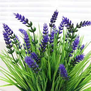 Simulierte Lavender-Künstgraspflanze Zuhause Grün Wohnzimmer Esstisch Outdoor Sommer Fotografie-Requisiten langlebig elegant