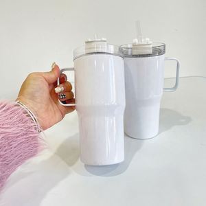 Tazas de Viaje Aisladas de 20oz para Niños y Estudiantes, Blancas para Sublimación, con Asa Metálica, Disponibles en Almacén de EE. UU. - Product Image 1