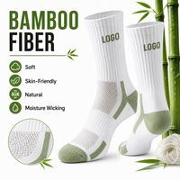 Chaussettes de sport en fibre de bambou OEM ODM, logo personnalisé, antibactériennes, respirantes, pour la course à pied, faible MOQ, directement de l'usine