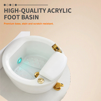 Fauteuil de manucure et pédicure électrique inclinable et rotatif pour salon de manucure, avec drain hydraulique