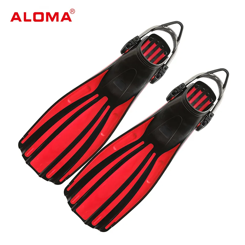 ALOMA Feder riemen TPR PP Open Heel Lange Flossen Flipper Schnorchel ausrüstung Scuba profesional Tauch flossen für Taucher