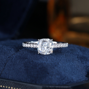 <span class=keywords><strong>Bague</strong></span> de mariage en moissanite de 1.6mm Excellent service client en or blanc massif 18 carats 2 <span class=keywords><strong>Carter</strong></span> 7x7mm Band Fine Jewelry Diamond Gemstones - Product Image 1