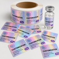 Étiquettes personnalisées en vinyle holographique arc-en-ciel - Autocollants anti-contrefaçon irisés pour l'emballage de cosmétiques et de sérums