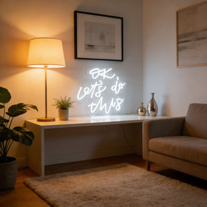 Letrero Luminoso <span class=keywords><strong>LED</strong></span> con la Frase '<span class=keywords><strong>OK</strong></span> Let's Do This' en Blanco Cálido, Escrito a Mano, para Decoración de Estudio, Gimnasio u Oficina, Luz Motivacional e Inspiradora - Product Image 5