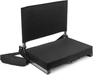 Asiento reclinable portátil de lujo Extra ancho, cojín móvil de fútbol montado en el suelo, con ganchos de impresión de logotipo
