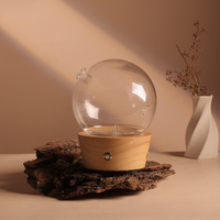 Diffuseur d'huiles essentielles-Diffuseur de parfum portable rechargeable par USB à ultrasons en bois véritable avec pour utilisation sur table