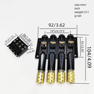 Kit <span class=keywords><strong>de</strong></span> pont <span class=keywords><strong>de</strong></span> guitare basse <span class=keywords><strong>haut</strong></span> <span class=keywords><strong>de</strong></span> <span class=keywords><strong>gamme</strong></span> à 4 cordes avec plaque <span class=keywords><strong>de</strong></span> tension et sellettes supérieure et inférieure, accessoires pour guitare basse - Product Image 4